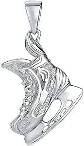 SILVEGO Men's Ice Hockey Skate Pendant 925 Sterling Silver, Silver