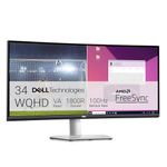 Dell Monitor 34-Inch WQHD (3440x1440) 100Hz 4Ms AMD FreeSync Curved, Adaptive Sync Technology, Adjustability - Height/Tilt