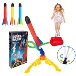 Nchavz Toy Rocket Launcher for Kids, 3 Colorful Foam Rockets and Toy Air Rocket Launcher, Fun Outdoor Indoor Toy for Boys Girls, Gift Toys for Boys & Girls Age 3+ Years Old