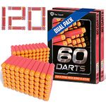 Ray Squad Red 120 Nerf Mega Darts, Mega Bullets, Nerf Compatible Foam Toy Darts by Ray Squad, Premium Refill Bullets for Nerf N-Strike Mega Guns, Universal Mega Pack, Firm and Safe Nerf Compatible Accessories