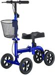 RINKMO Knee Scooter, Foldable Knee Scooter Walker Economical Knee Scooters for Foot Injuries Best Crutches Alternative (Blue)