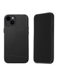 Mujjo Leather Wallet Phone Case - Fits iPhones 15 Plus and 14 Plus - MagSafe Compatible - Premium European Leather Case with Card Pocket - Enhanced Phone & Camera Lens Protection - Slim Profile Black
