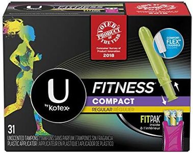 U by Kotex Fitness Tampons with FITPAK, Regular Absorbency, Fragrance-Free Tampons, 31 Count