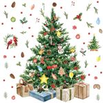 Spiareal Large Christmas Tree Wall Decals Merry Christmas DIY Watercolor Wall Stickers Peel and Stick Removable Christmas Tree Giant Wall Decals for Bathroom Living Room Offices Home Decoration