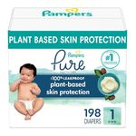 Pampers Pure Protection Diapers - Size 1, 198 Count, Hypoallergenic Unscented Disposable Baby Diapers