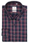 7-DAYS Men's Navy Blue and Red Checkered Formal Shirt - 100% Pure Cotton, Regular Fit, Full Sleeve, Size 44 XXL | Gents Check Shirt for Semi – Formals and Business Casual