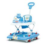 Baybee Froza Baby Walker for Kids, Walker with Rocker, Parental Handle & Stopper, Activity Walker for Baby with Food Tray & Musical Toy Bar | Push Walker Baby 6-24 Months Boy Girl (Blue)