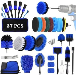 UCAMP 37 Pcs Lot de Brosse Nettoyage Voiture,Pinceau Detailing Auto,Kit de Brosse Nettoyage Voiture Interieur Exterieur,kit de détail de Voiture,Nettoyage Intérieur et Extérieur de Voiture