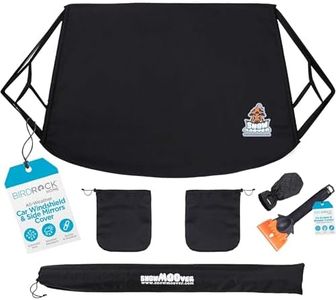 BIRDROCK HOME Car Windshield and Side Mirrors Cover for Ice and Snow | Ice Scraper with Glove | All-Weather Protection | PVC Coated Polyester | Fits Cars, SUVs, Small Trucks | Easy Install | 61" x 41"
