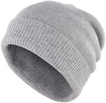 Gisdanchz Mens Cashmere Beanie Knitted Hats for Women Skull Cap Large Slouchy Hat Wool Beanie Mens XL Women Knit Slouchy for Hats Large Big Knitted Winter Chunky Caps Warm Cap Red Grey Light