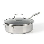 Martha Stewart Delaroux Stainless Steel 4-Quart Saute Pan w/Tempered Glass Lid