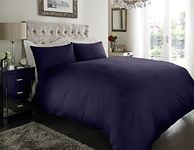 Sapphire Collection 100% Egyptian Cotton 200 Thread Count Duvet Cover With Pillow Case Bedding Set (Single, Navy)