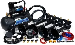 HornBlasters Conductor’s Special 127H Train Horn Kit – Shocker XL Train Horns with Compact 1.5 Gallon Air System – 120 PSI 12V Complete Horn Kit for Cars, Trucks & SUVs