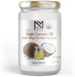 M2N2 Organic Virgin Coconut Oil, 1 L - USDA Organic Certified, Cold Pressed and Unrefined Virgin Oil for Cooking and Baking