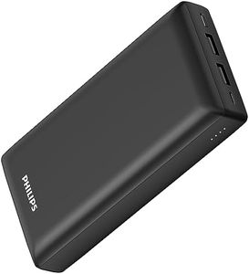 Philips Portable Charger Power Bank,20,000mAh 5V/3A Fast Charge Phone Battery Pack, High Capacity Battery Rapid Type USB-C Charger for iPhone 15 14 13 Samsung S22 S21 Google LG iPad etc DLP7721C/11