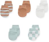JELYLOVE 5 Pack Unisex New Born Boy Girls No Scratch Mittens Cotton Soft Baby Gloves Accessory 0-3 Months Infant Essentials