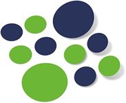 Lime Green/Navy Blue Vinyl Wall Stickers - 2 & 4 inch Circles (60 Decals)