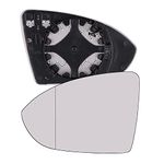 KYYET Left Side Wing Mirror Glass Compatible with vw Golf MK7 2013-2020 Power Heated White