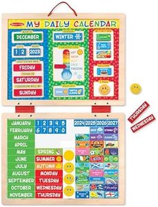 Melissa & Doug Mon Tableau magnétique tâches quotidiennes en anglais, Calendrier pour enfants, Jouets en bois, Journaux pour enfants, Cadeau pour filles et garçons de 4 5 6 7 8 9 ans