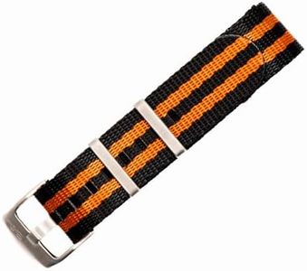 BluShark AlphaShark Premium Nylon Watch Strap - Durable, Waterproof Replacement Watch Band for Men and Women | Stainless Steel Buckle | Ballistic, Military | Rusted Iron, 22mm