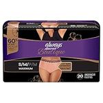 Always Discreet Boutique, Incontinence & Postpartum Underwear For Women, Maximum Protection, Small/Medium, 20 Count