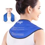 NEWGO XL Larger Neck Ice Pack Wrap, Reusable Gel Ice Pack for Neck Shoulders with Soft Plush Lining, Flexible Cervical Ice Pack for Pain Relief, Injuries, Swelling, Bruises, Cervical Surgery Recovery