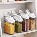 LANGMINGDE 1 Piece Cereal Containers Storage, 2.8L/95oz Airtight Large Dry Food Storage Containers with Pouring Spout Measuring Cup for Snacks Grain Rice,BPA Free Dispenser Plastic Bin, 1PC