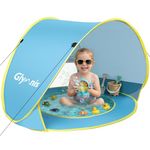 Glymnis Pop Up Baby Beach Tent, Anti UV Baby Tent with UPF 50+ UV Protection and Pool, Portable Baby Sun Shade Tent for Beach Garden Park