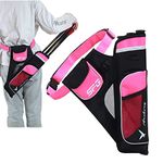 SOPOGER 3 Tube Hip Quiver Archery Hip Quiver for Arrows Bow Belt Waist Hanged Quiver Fit for Compound Bow and Recurve Bow Target Archery (pink)