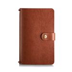 PENNLINE Quikrite Classic Premium Faux Leather Travel Journal Diary with Replaceable Plain and Lined Quikfill Notebook - Brown