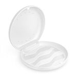 Annhua Orthodontic Retainer Case with Vent Holes, Denture Storage Case Slim Mouthguard Container Aligner Case with Magnetic Closure for Household|Travel|Office - White