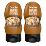 Diablo Salted Caramel Dessert Sauce | Sugar Free | Gluten Free | Diabetic Friendly | Hamper Available - Perfect for Gifting | 360g (Pack of 2, Salted Caramel)