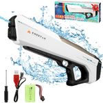 Electric Water Guns for Adults & Kids, Most Powerful Water Gun Automatic Reload Water Blaster, One Reload 300 Water Blaster Automatic Water Gun, Range of 33-39ft, Big Water Gun Toy for Kids (White)