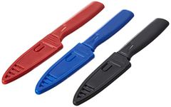 Red/Blue/Black, Multicolor (3-Pack) : Mercer Culinary Non-Stick Paring Knives with ABS Sheaths (3 Pack), Red/Blue/Black, Multicolor, 4"