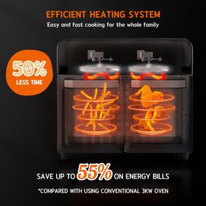 HYSapientia 22L Dual Zone Air Fryer Oven – Large Capacity, Multi-Function