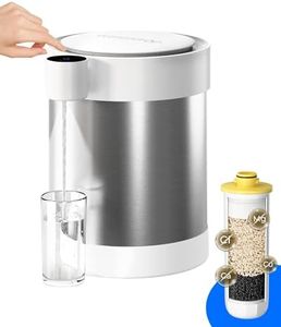 Waterdrop Rechargeable Non-Gravity Water Filter System with LED Function, 5-Stage Stainless Steel Dispenser, Reduce 70+ Contaminants, Soften Water, 22-Cup Countertop Water System, with 1 Filter
