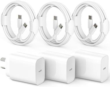 iPhone 15 16 Fast Charger, 3Pack 20W iPad Charger, USB C Charger with USB C to USB C Cable, USB C Wall Charger for iPhone 16/16 Pro/Max/15/15 Pro/15 Pro Max/15 Plus, iPad Pro/Air/Mini