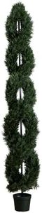 Nearly Natural 8ft. Double Pond Cypress Spiral Topiary UV Resistant (Indoor/Outdoor)