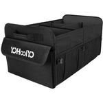 YOHOOLYO Car Boot Organiser 72L Large Capacity Boot Organiser Collapsible 4 Compartments Car Boot Organiser Storage, Multicolor Car Organiser for Car Truck SUV, Black