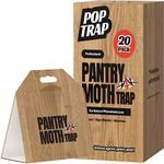 POPTRAP 20 Pack Pantry Moth Traps, Non-Toxic Glue Moth Trap for Food and Cabinet, Natural Pheromone Traps, Wood Grain Display for Pantry Moths