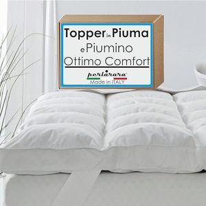 PERLARARA Topper Singolo 90x200 cm in Piuma Traspirante Relax, Coprimaterasso Fresco e Morbido, Correttore Materasso 4 stagioni con angoli, Topper 6 cm Letto Una Piazza Maxi, Ottimo Comfort