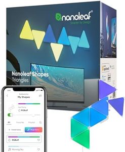 Nanoleaf Shapes WiFi and Thread Smart RGBW 16M+ Color LED Dimmable Gaming and Home Decor Wall Lights Smarter Kits (Triangles Smarter Kit (7 Pack)