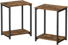 VASAGLE Set of 2 Side Tables, 2-Tie