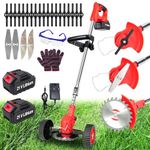 Cordless Strimmer Adjustable Garden Strimmer 2 * 4000 mAh Battery Strimmer Brush Cutter With 25 Blades Electric Strimmer Grass Trimmers For Garden Clearing