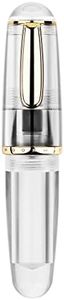 MAJOHN Q1 Mini Eyedropper Filling Fountain Pen, Iridium Nib Pocket Pen with Gift Box, Palm Short Writing Set for Travel (Transparent, Fine Nib 0.5mm)