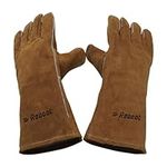 Reboot Mig Welding Gloves Leather BBQ Gloves,Fire and Heat Resistant Mitts for Tig/mig Welding,Firefighting, Fireplace,Oven, Baking, Stove, Pot Holder, Animal Handling Large Fireproof Gloves,16"