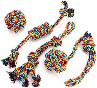 VIEWLON Juego de Juguetes para Perros, Juego de Juguetes solitarios Durable para Masticar, Mantenga a Sus Perritos saludables, Mejor para Cachorros pequeños y medianos (4pcs).