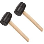 Black Large Rubber Mallet 16oz Heavy Duty Rubber Hammer Mallet with Wooden Handle Easy Grip | 900g