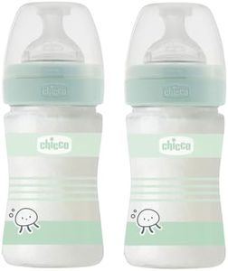 CHICCO Set di biberon anticoliche in VETRO, Superior vetro, tettarella in silicone Perfect-5, 0 m+, unisex, made in Italy