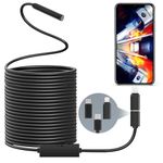 TAOPE Endoscope,7.9mm IP67 Waterproof Flexible Borescope,Inspection Camera,Endoscope Camera with Light,Snake Camera with 8 LED Ligths，10M